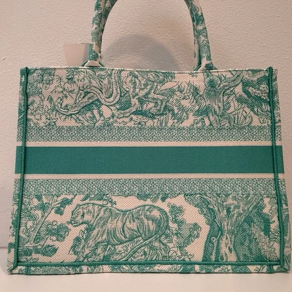NEW 2024 Christian Dior Medium Jade Green Dioriviera Book Tote Handbag - Picture 3 of 11